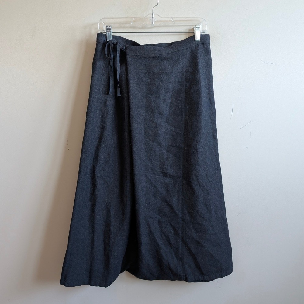 Evam Eva Hemp Alpaca Linen Wrap Harem Cropped Pants Char Grey E183T096 Size 3 LG